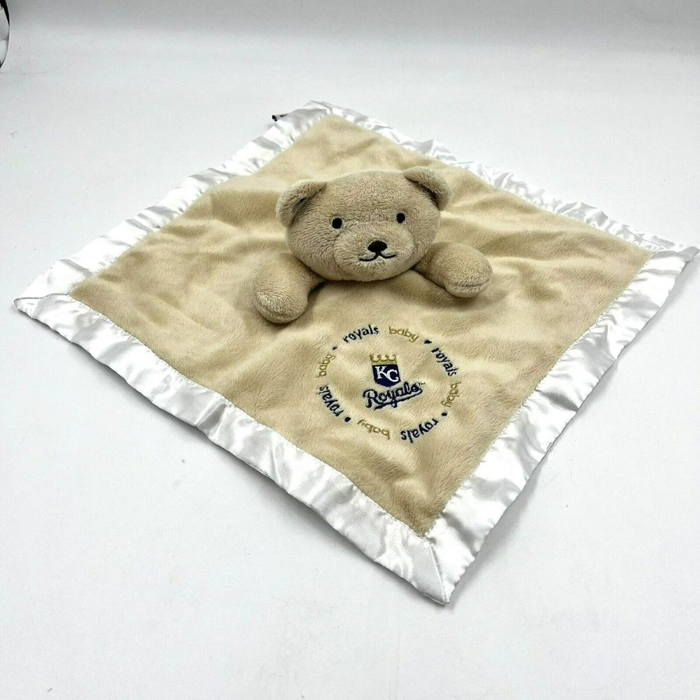 Baby Fanatic Kansas City Royals Lovey Security Blanket TanTeddy Bear Plush 13x13